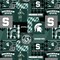 Sykel Enterprises-Michigan State University Minky Fabric with Geometric Design-Michigan State Spartans Minky Fleece Sold By The Yard